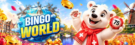 BingoWorld met bingoballen en ijsbeer